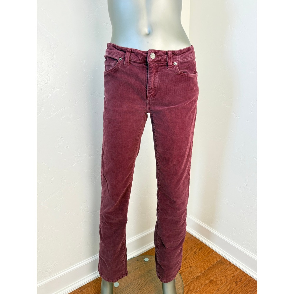Patagonia Burgundy Organic Cotton Corduroy Slim Straight Pants Wine Maroon Sz 28